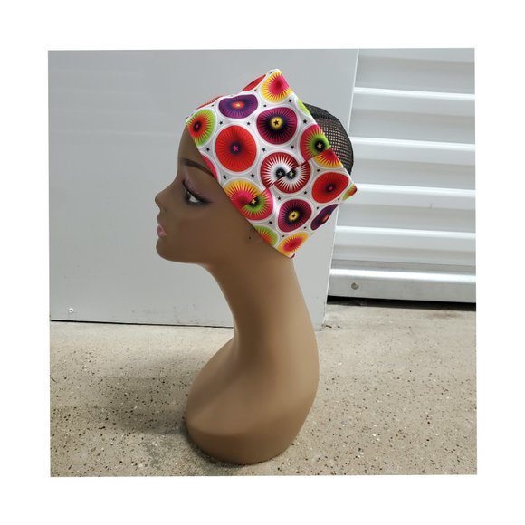 Women's Orange Lime Teal Green Design Custom Yoga Fitness Sporty Headband - Picture 3 of 4